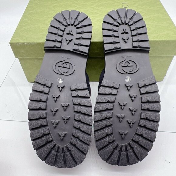 GUCCI Mens GG LOGO Quilted Buckle Black Slides Sandals 776792 Mens UK 9 US 9.5 - Picture 10 of 14